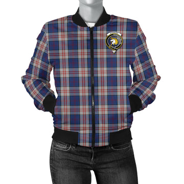 Stewart of Appin Hunting Dress Tartan Bomber Jacket with Family Crest
