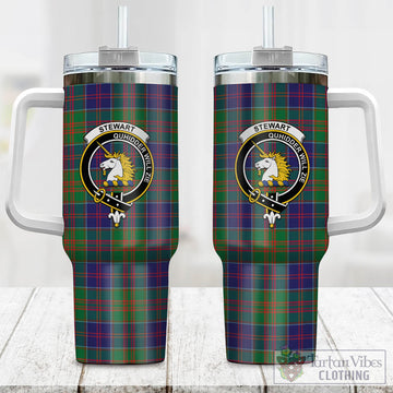 Stewart of Appin Hunting Modern Tartan and Family Crest Tumbler with Handle