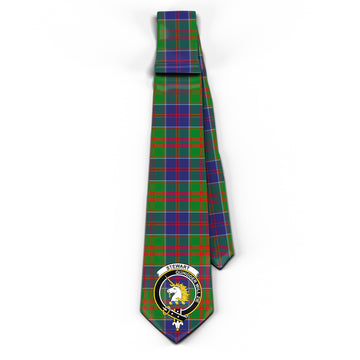 Stewart of Appin Hunting Modern Tartan Classic Necktie with Family Crest