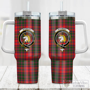 Stewart of Appin Modern Tartan and Family Crest Tumbler with Handle