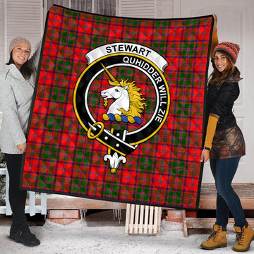 Stewart of Appin Modern Tartan Quilt with Family Crest