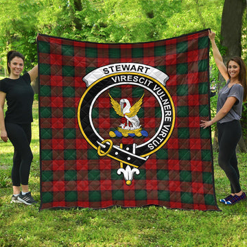 Stewart of Atholl Tartan Quilt with Family Crest