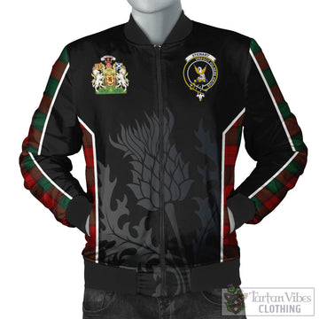 Stewart of Atholl Tartan Bomber Jacket with Family Crest and Scottish Thistle Vibes Sport Style