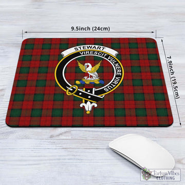 Stewart of Atholl Tartan Mouse Pad with Family Crest