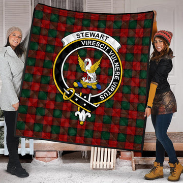 Stewart of Atholl Tartan Quilt with Family Crest