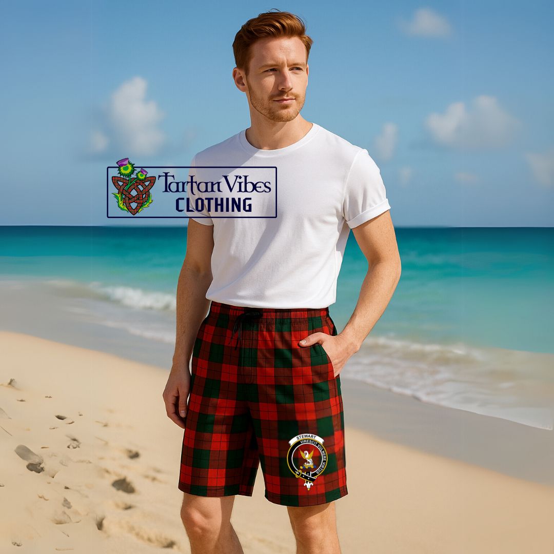 Stewart of Atholl Tartan Mens Shorts with Family Crest