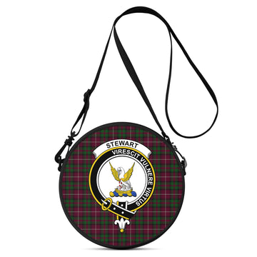 Stewart of Bute Hunting Tartan Round Satchel Bags with Family Crest