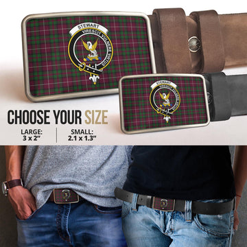 Stewart of Bute Hunting Tartan Belt Buckles with Family Crest