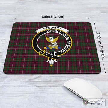 Stewart of Bute Hunting Tartan Mouse Pad with Family Crest