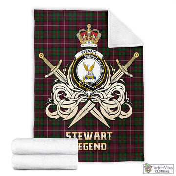 Stewart of Bute Hunting Tartan Blanket with Clan Crest and the Golden Sword of Courageous Legacy