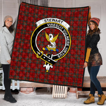Stewart of Galloway Tartan Quilt with Family Crest