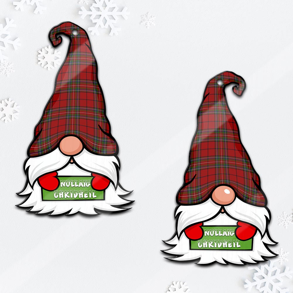Stewart of Galloway Gnome Christmas Ornament with His Tartan Christmas Hat Mica Ornament - Tartanvibesclothing Shop