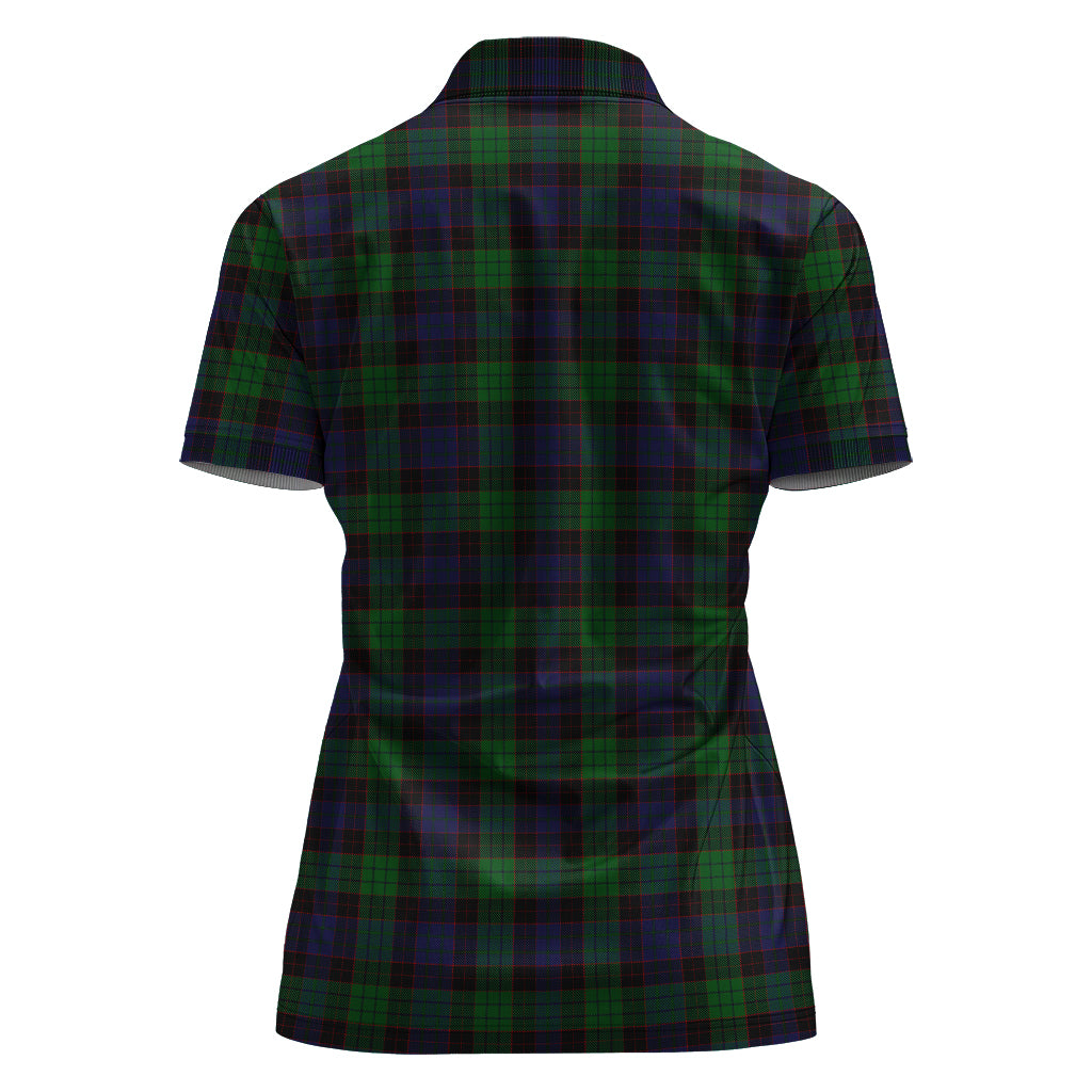 stewart-old-tartan-polo-shirt-with-family-crest-for-women