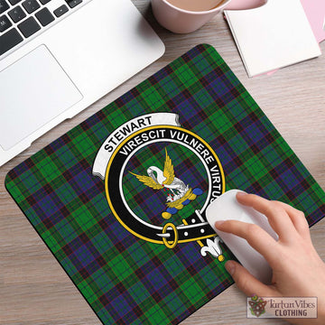 Stewart Old Modern Tartan Mouse Pad with Family Crest