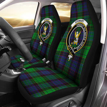 Stewart Old Modern Tartan Car Seat Cover with Family Crest