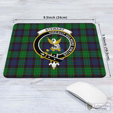 Stewart Old Modern Tartan Mouse Pad with Family Crest