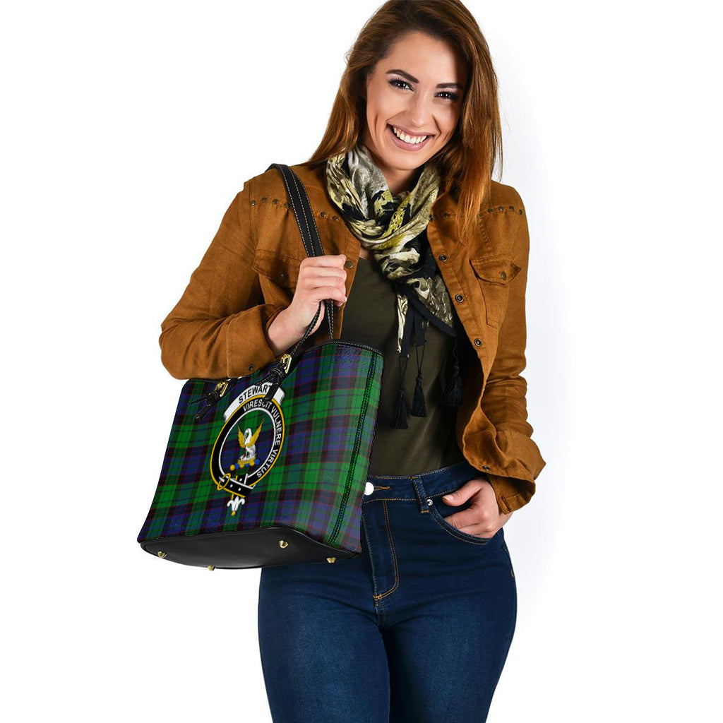 stewart-old-modern-tartan-leather-tote-bag-with-family-crest