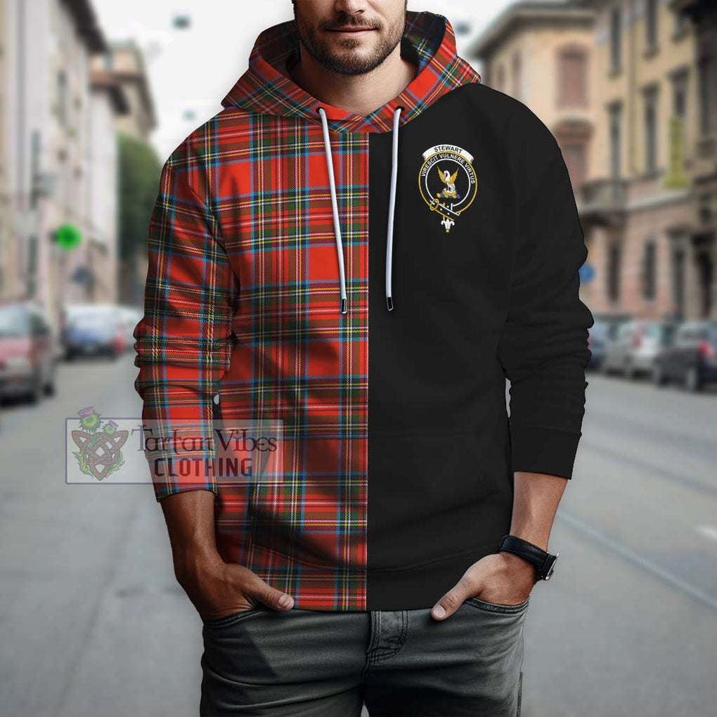 Stewart (Stuart) Tartan Hoodie with Family Crest and Half Of Me Style