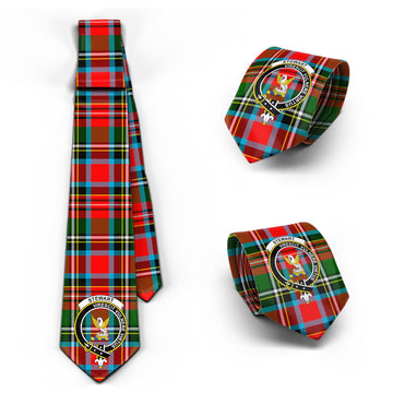 Stewart Royal Tartan Classic Necktie with Family Crest