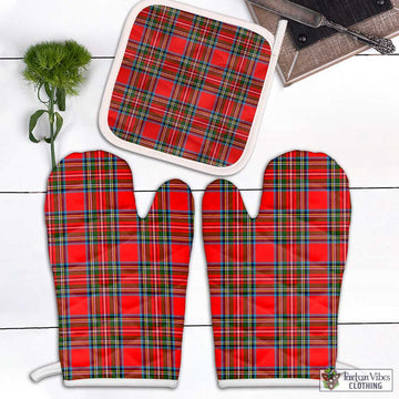 Stewart (Stuart) Tartan Combo Oven Mitt & Pot-Holder Combo 1 Oven Mitt & 1 Pot-Holder White - Tartan Vibes Clothing