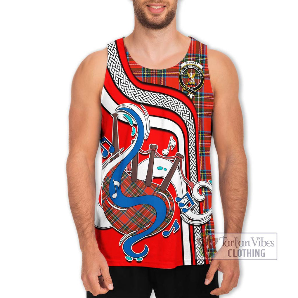 Stewart (Stuart) Tartan Men's Tank Top with Epic Bagpipe Style Men - Tartanvibesclothing Shop