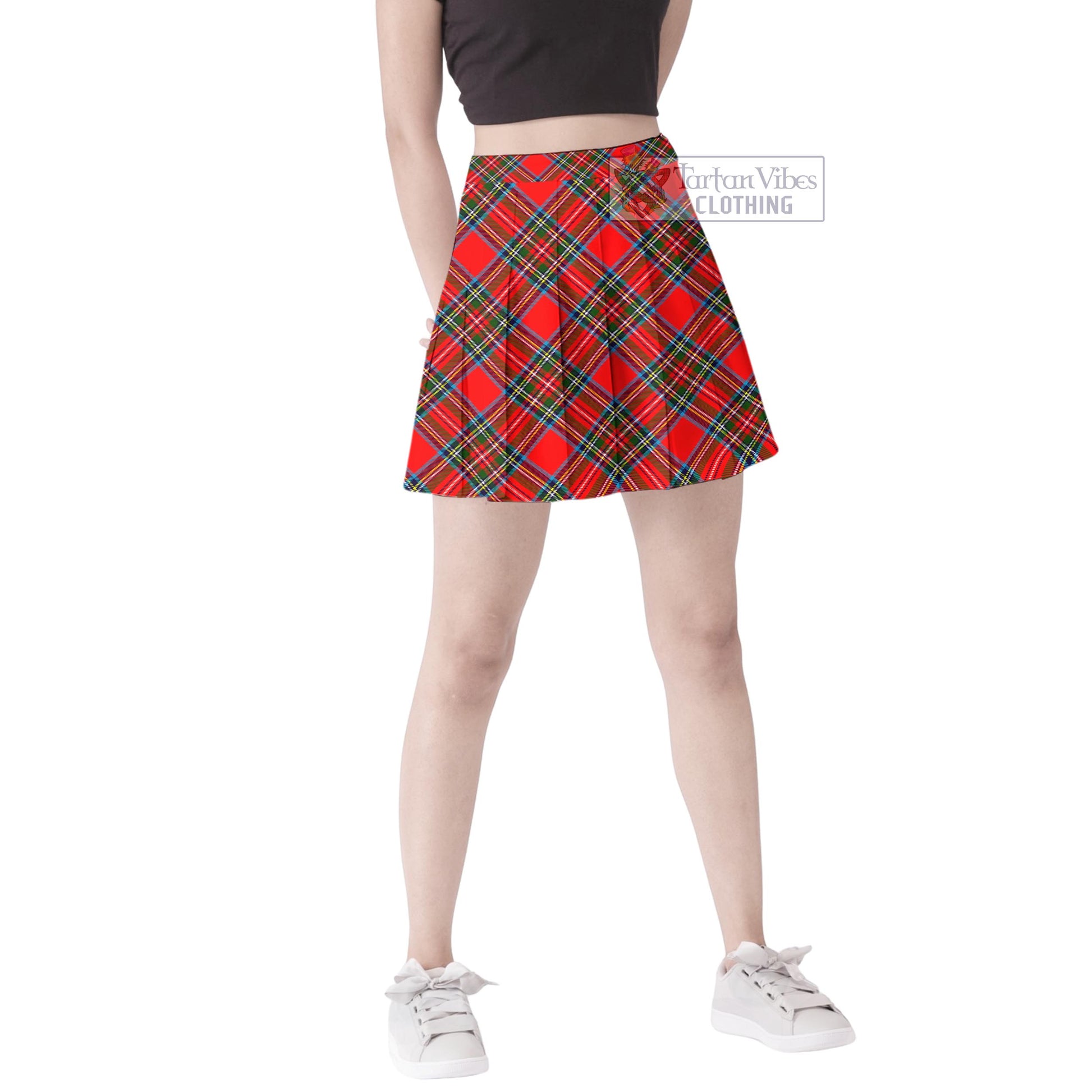 Tartan Vibes Clothing Stewart Royal Tartan Women's Plated Mini Skirt