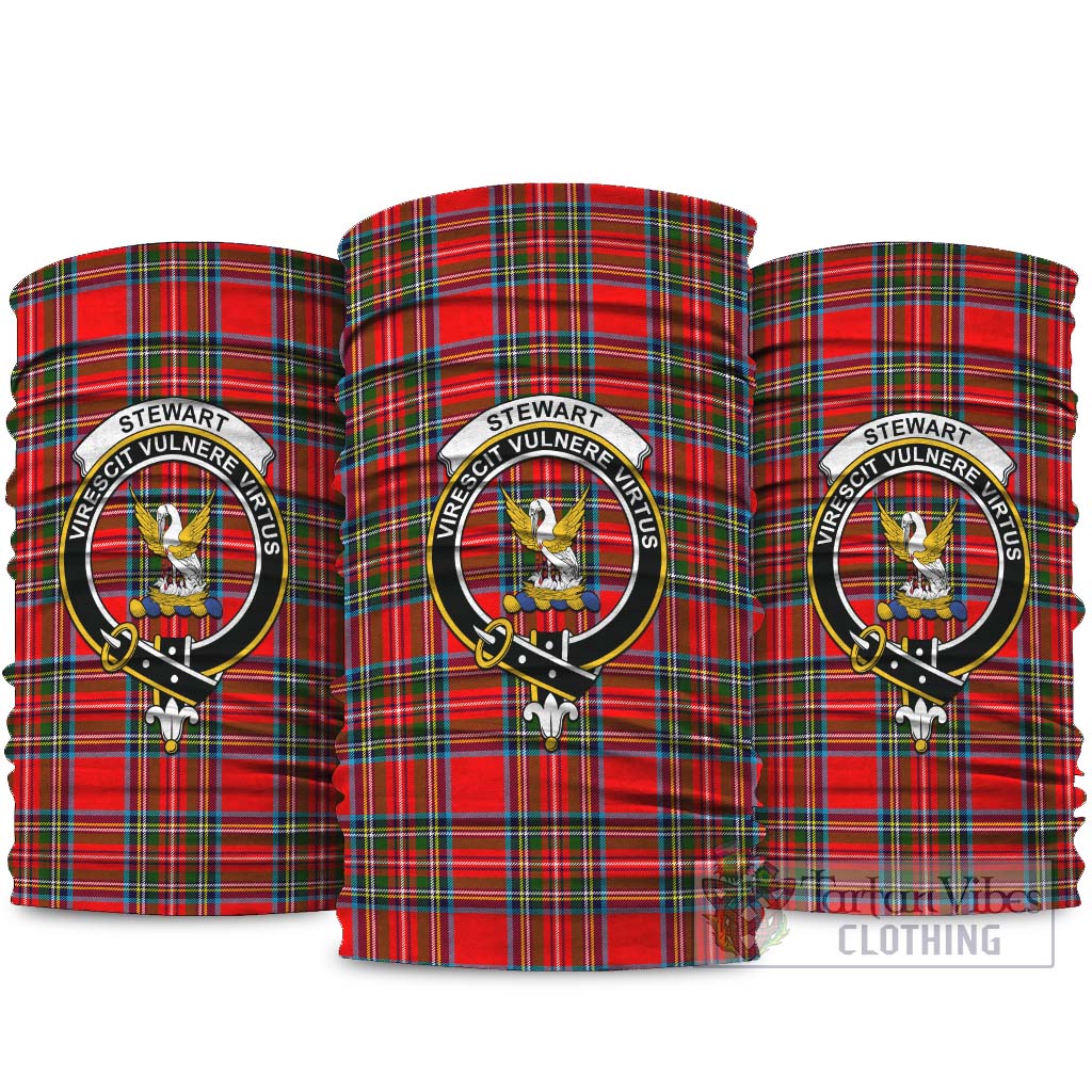 Stewart Royal Tartan Neck Gaiters, Tartan Bandanas, Tartan Head Band with Family Crest