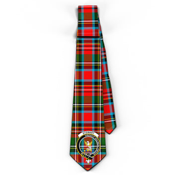 Stewart Royal Tartan Classic Necktie with Family Crest