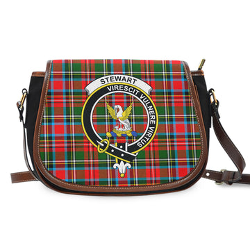 Stewart (Stuart) Tartan Saddle Bag with Family Crest