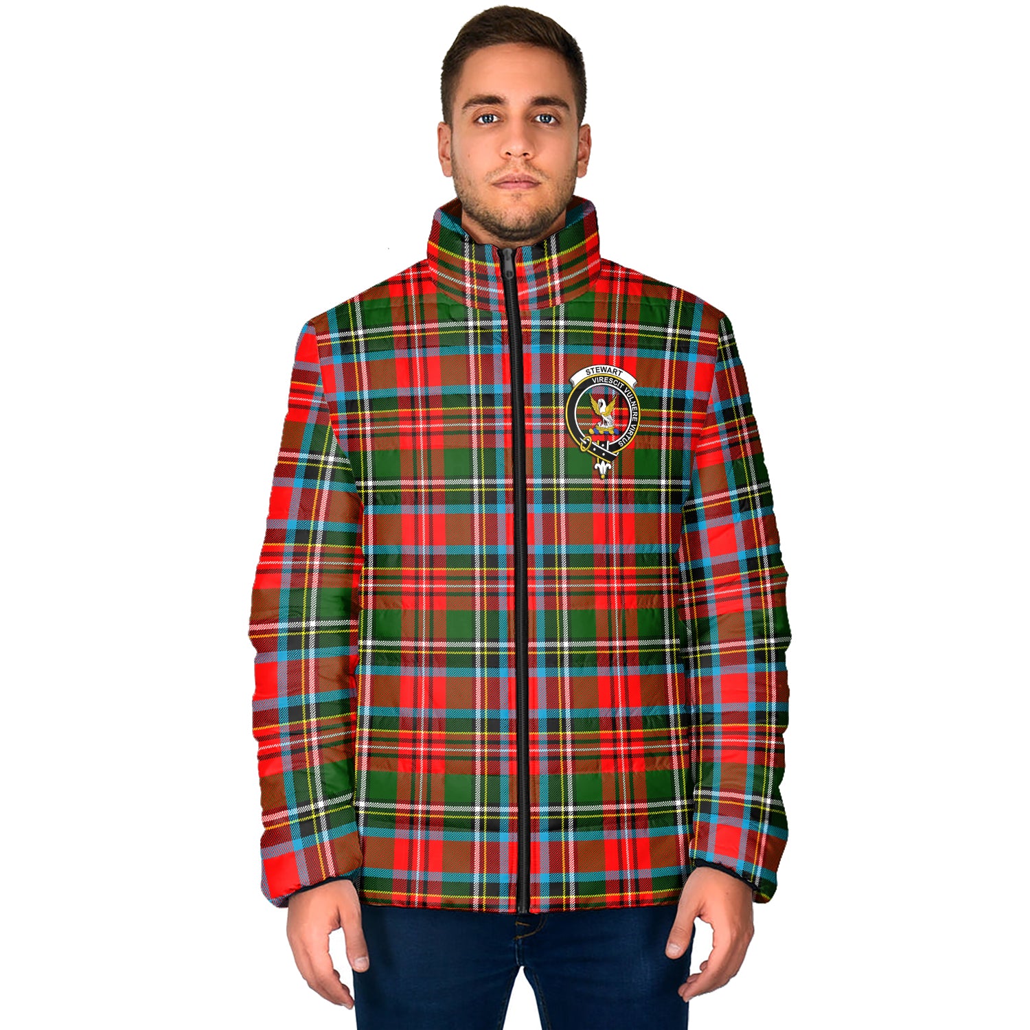 stewart-royal-tartan-padded-jacket-with-family-crest