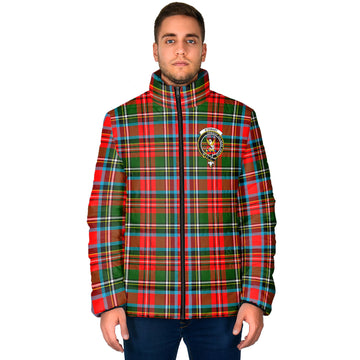 Stewart (Stuart) Tartan Padded Jacket with Family Crest