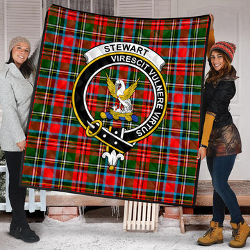 Stewart Royal Tartan Quilt with Family Crest
