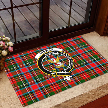 Stewart (Stuart) Tartan Rubber Doormat with Family Crest