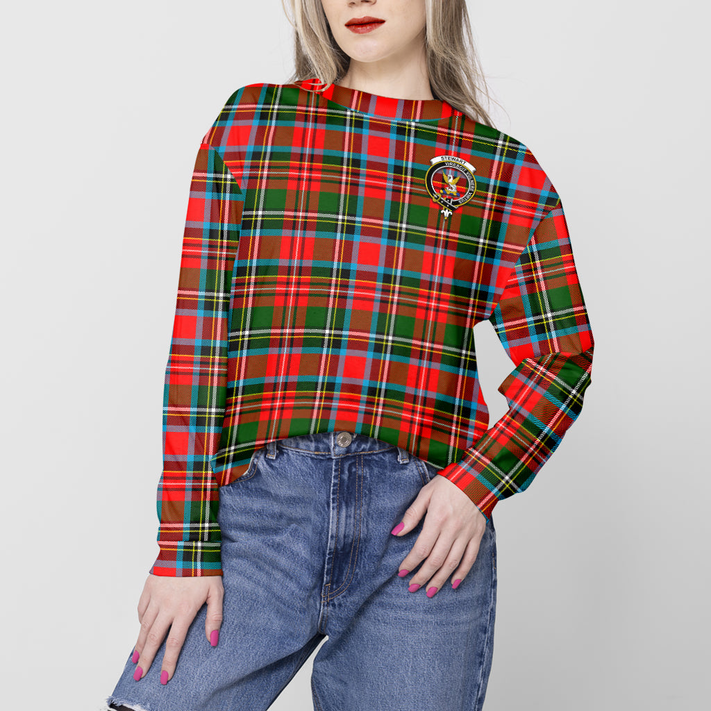 Stewart (Stuart) Tartan Sweatshirt with Family Crest - Tartan Vibes Clothing
