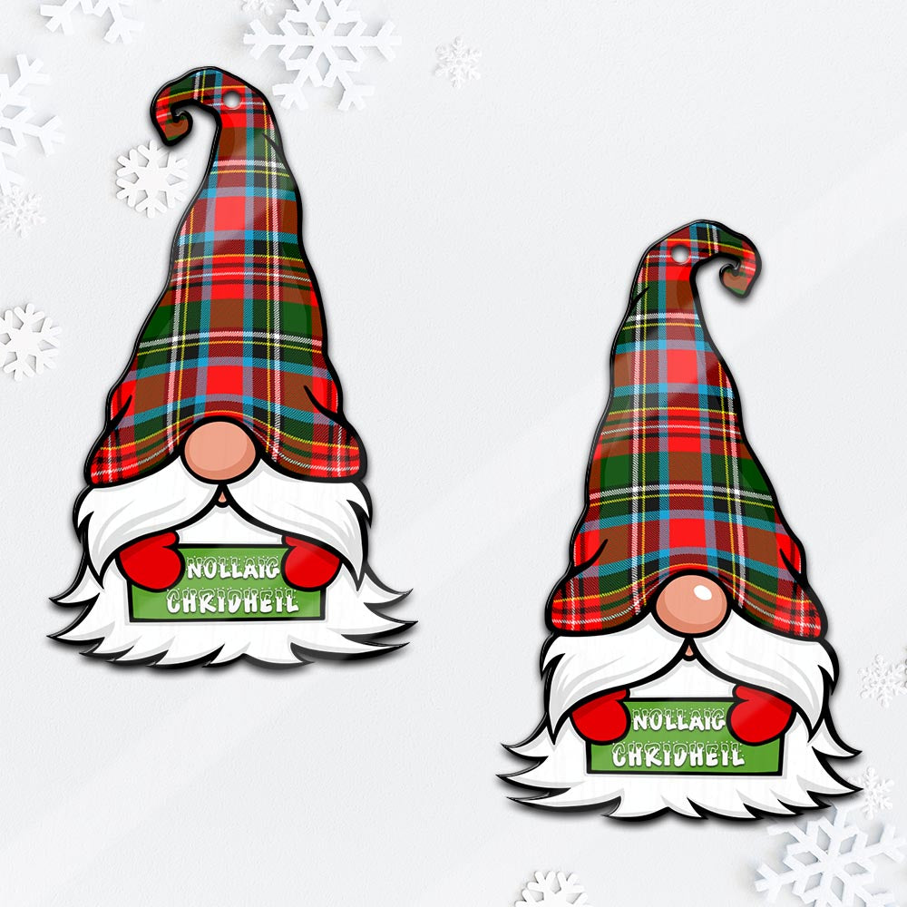 Stewart Royal Gnome Christmas Ornament with His Tartan Christmas Hat Mica Ornament - Tartanvibesclothing Shop