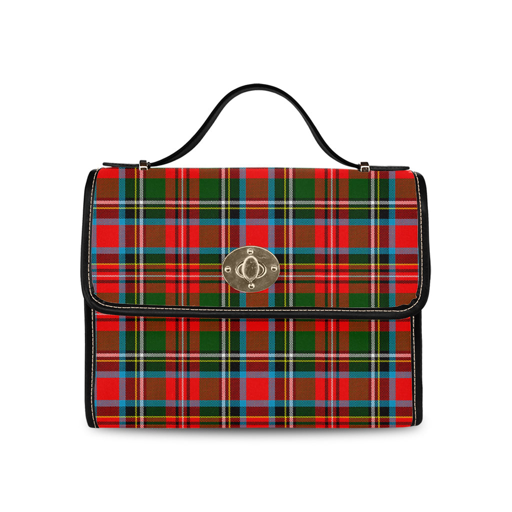Stewart Royal Tartan Leather Strap Waterproof Canvas Bag - Tartanvibesclothing