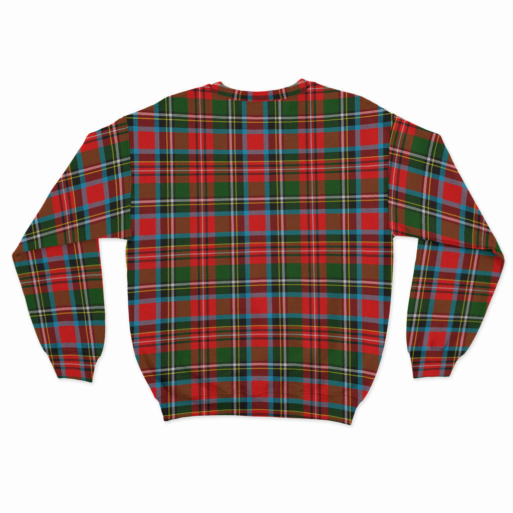Stewart (Stuart) Tartan Sweatshirt with Family Crest - Tartan Vibes Clothing