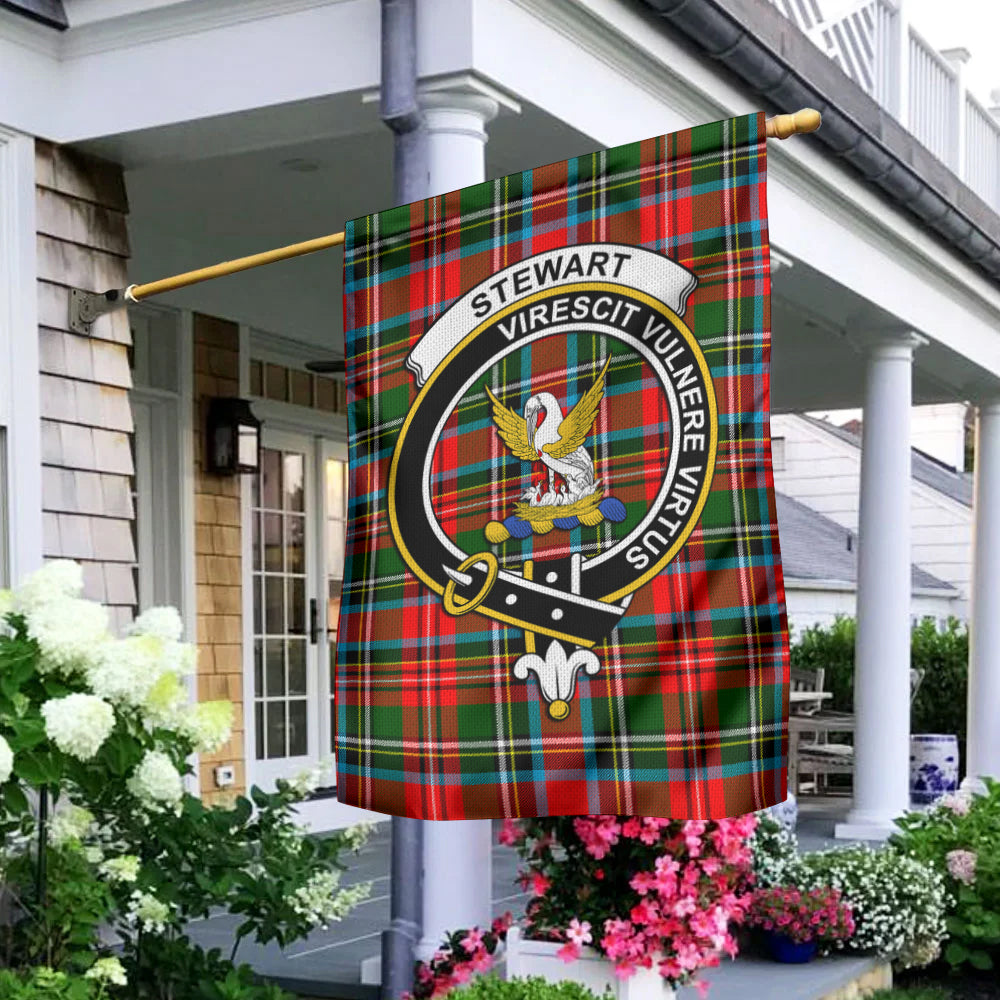Stewart (Stuart) Tartan Flag with Family Crest - Tartan Vibes Clothing