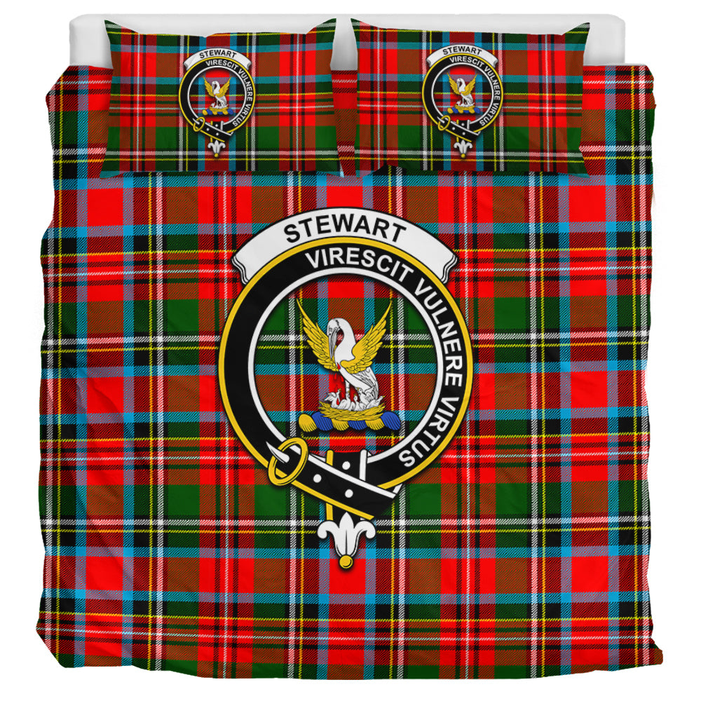 Stewart (Stuart) Tartan Bedding Set with Family Crest UK Bedding Set UK Super King 104*94 inch - Tartan Vibes Clothing