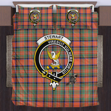 Stewart Royal Ancient Tartan Bedding Set with Family Crest