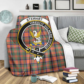 Stewart Royal Ancient Tartan Blanket with Family Crest