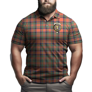 Stewart Royal Ancient Tartan Men's Polo Shirt with Family Crest