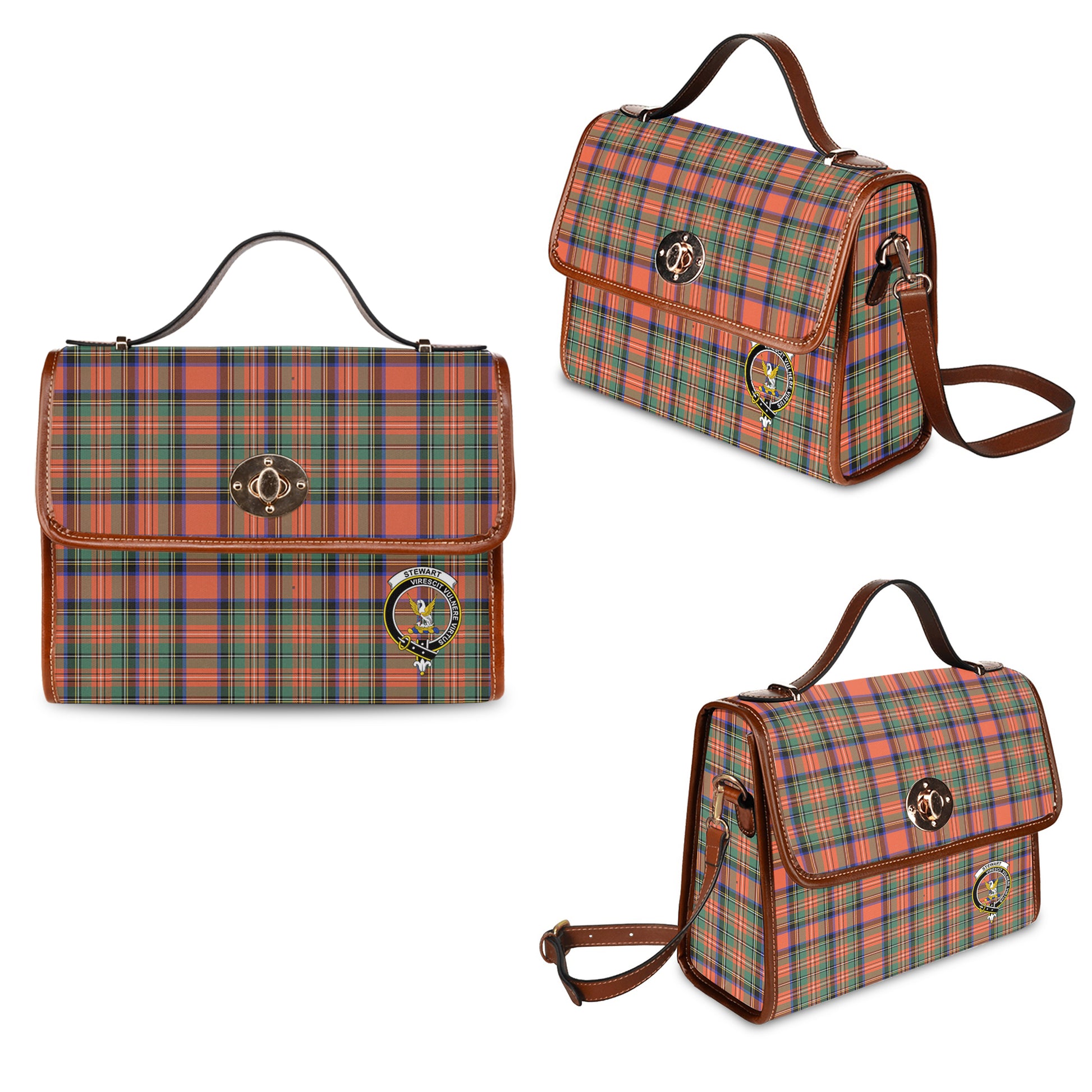 stewart-royal-ancient-tartan-leather-strap-waterproof-canvas-bag-with-family-crest