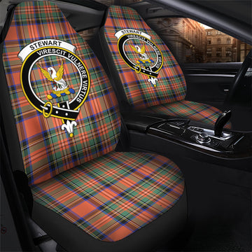 Stewart Royal Ancient Tartan Car Seat Cover with Family Crest