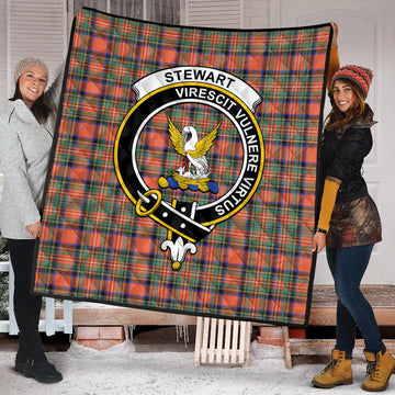 Stewart Royal Ancient Tartan Quilt with Family Crest