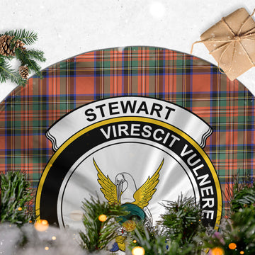 Stewart Royal Ancient Tartan Christmas Tree Skirt with Family Crest