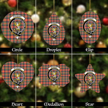 Stewart Royal Ancient Tartan Christmas Ornaments with Family Crest