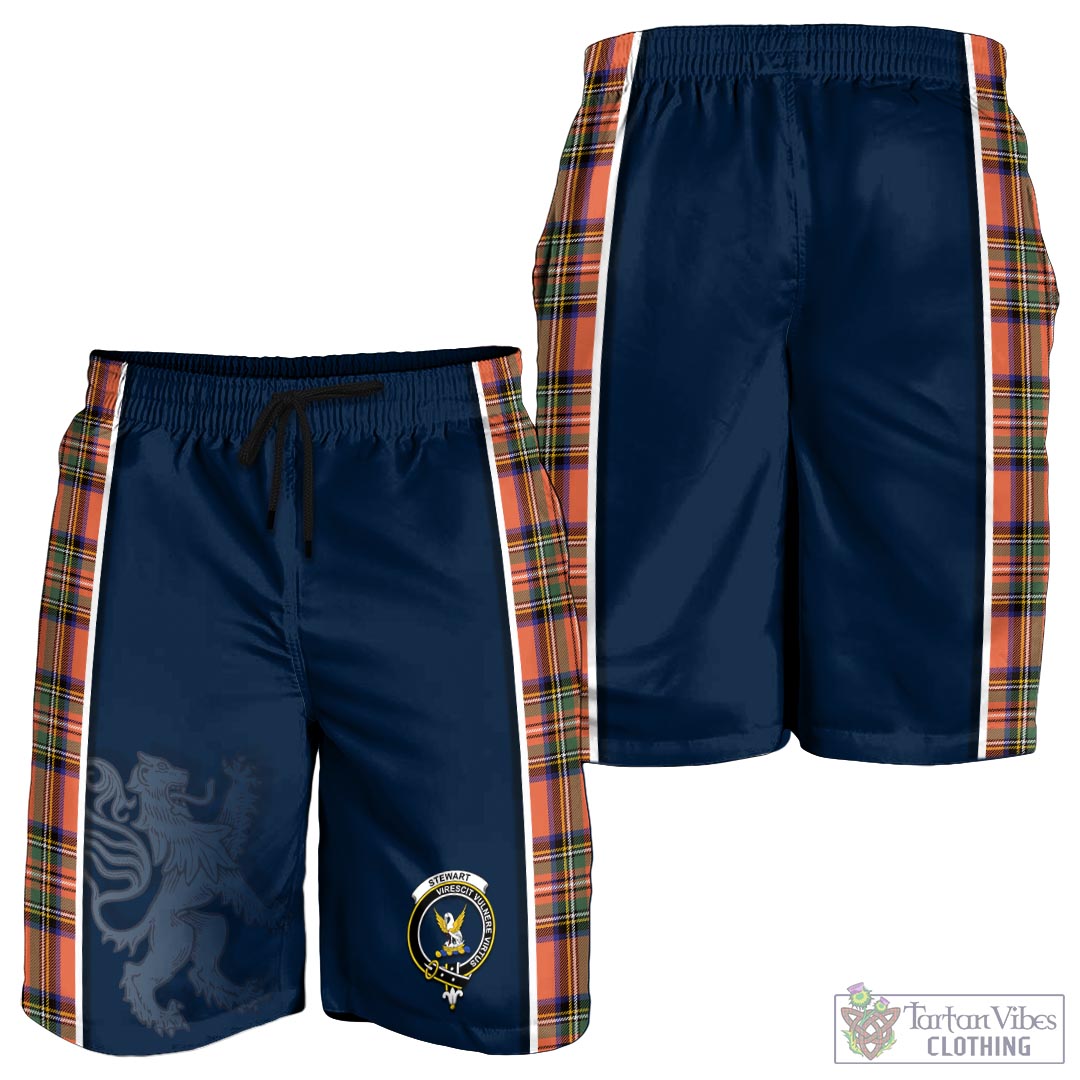Tartan Vibes Clothing Stewart Royal Ancient Tartan Men's Shorts with Family Crest and Lion Rampant Vibes Sport Style