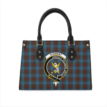 stewart-royal-blue-tartan-leather-bag-with-family-crest