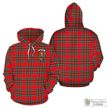 Stewart (Stuart) Tartan Hoodie with Family Crest
